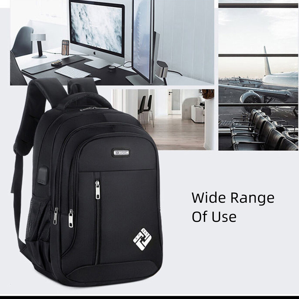 Oxford Anti-theft Laptop Backpack Travel Business Shool Book Bag w USB Port