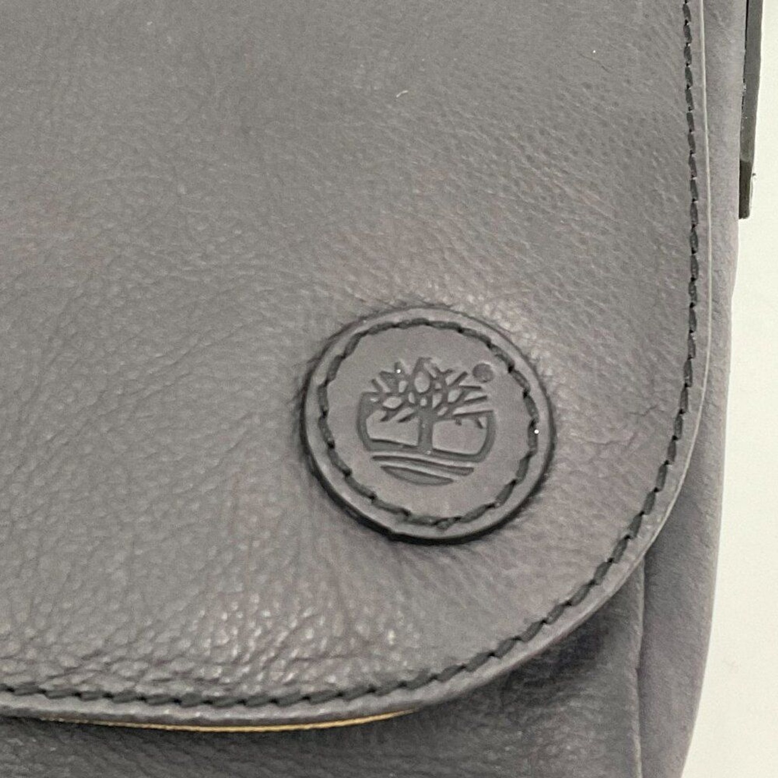 New Timberland Leather Messenger Saddle Bag Black Crossbody Adjustable Strap NWT