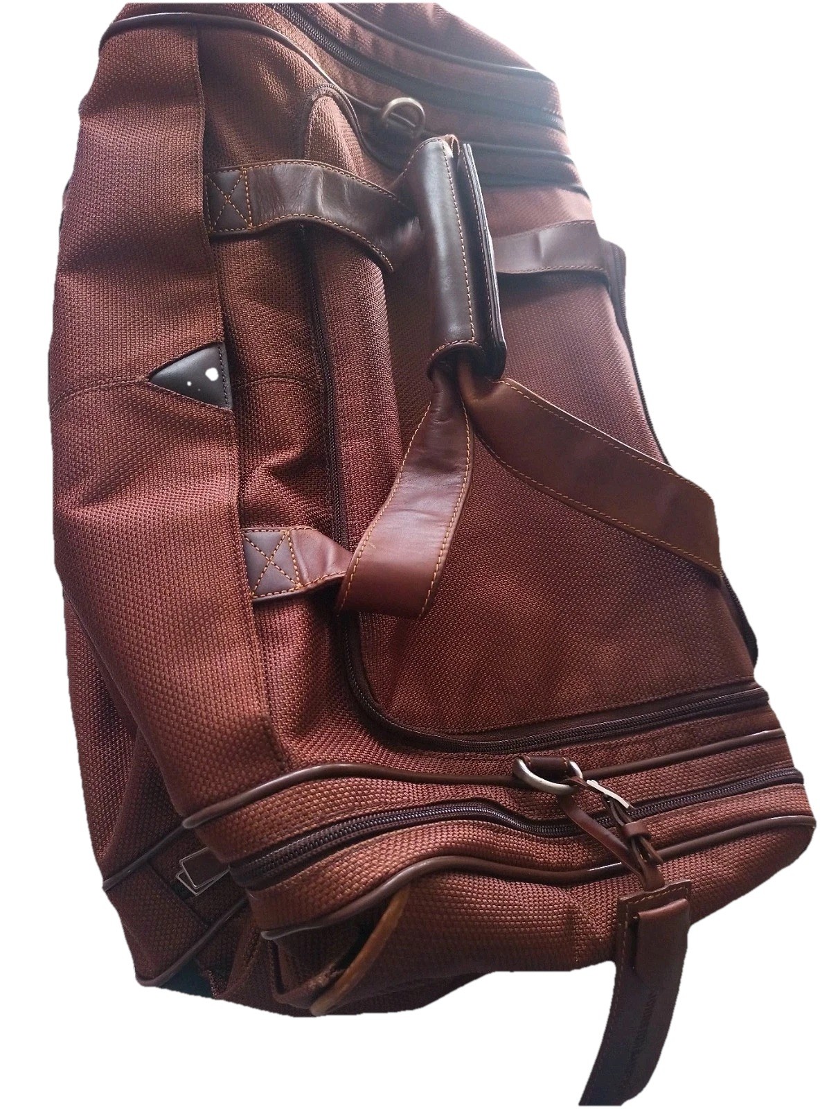 Johnston & Murphy Tan Nylon Travel Duffle Weekend Bag w/ Strap 21”x12”x10” Gym