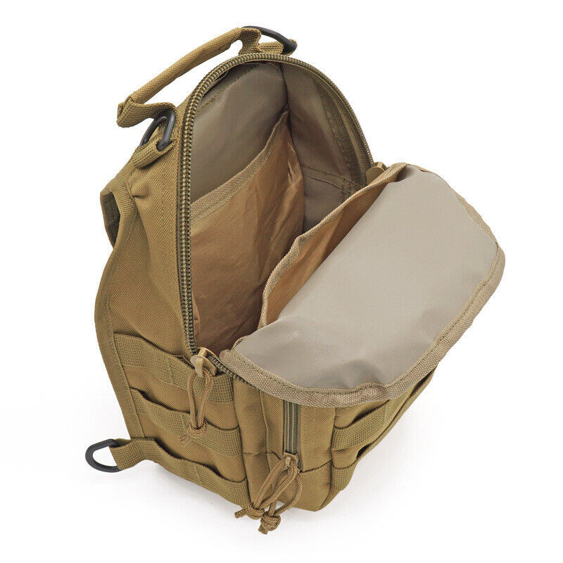 Men Backpack Molle Tactical Sling Chest Pack Shoulder Bag Outdoor Hiking Travel