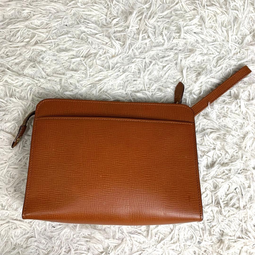 Authentic Burberry Leather Clutch Bag Brown 18cm x 25cm with Strap, Slight Wear