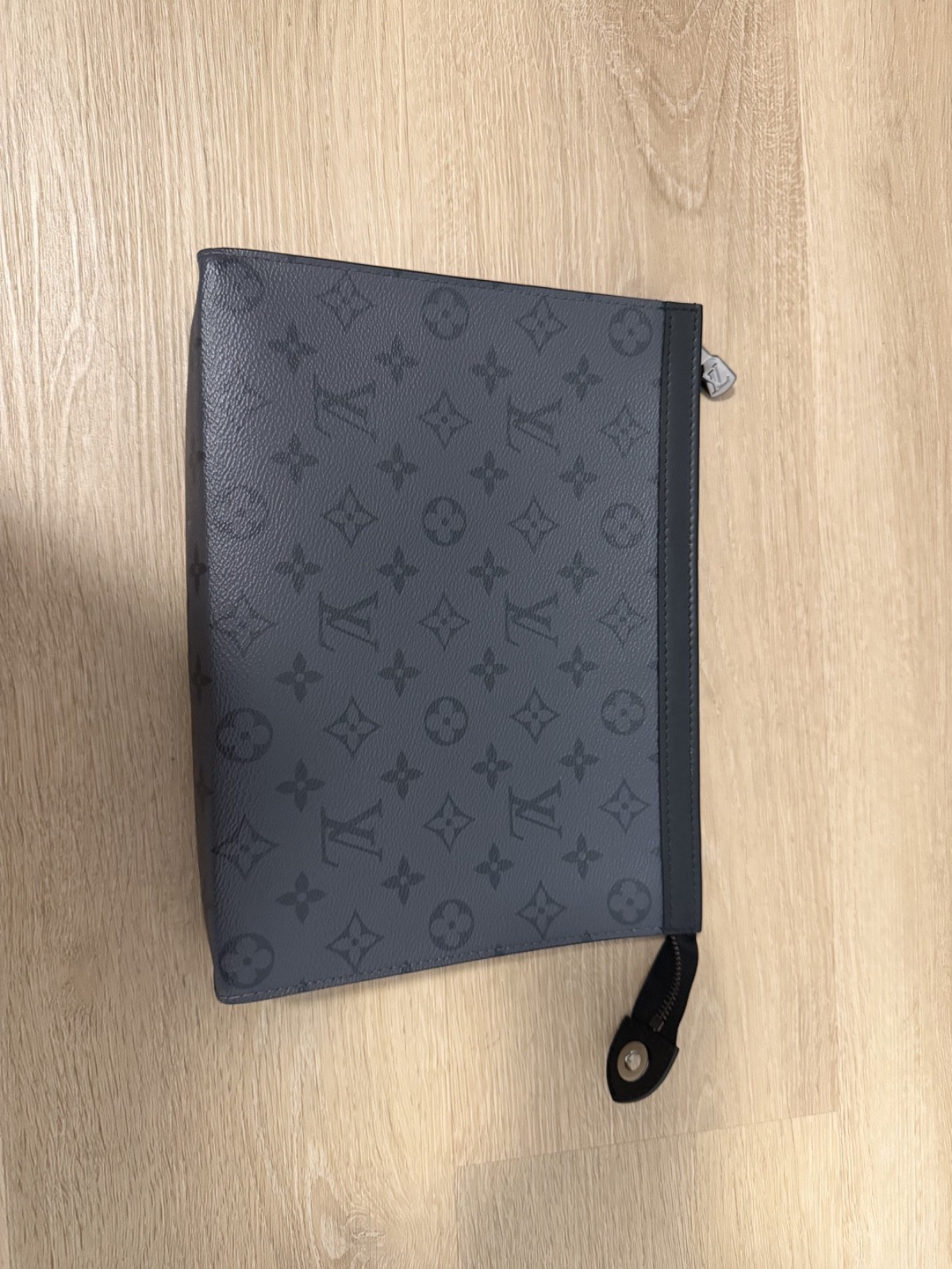 Louis Vuitton Pochette Voyage Clutch MM Grey Canvas
