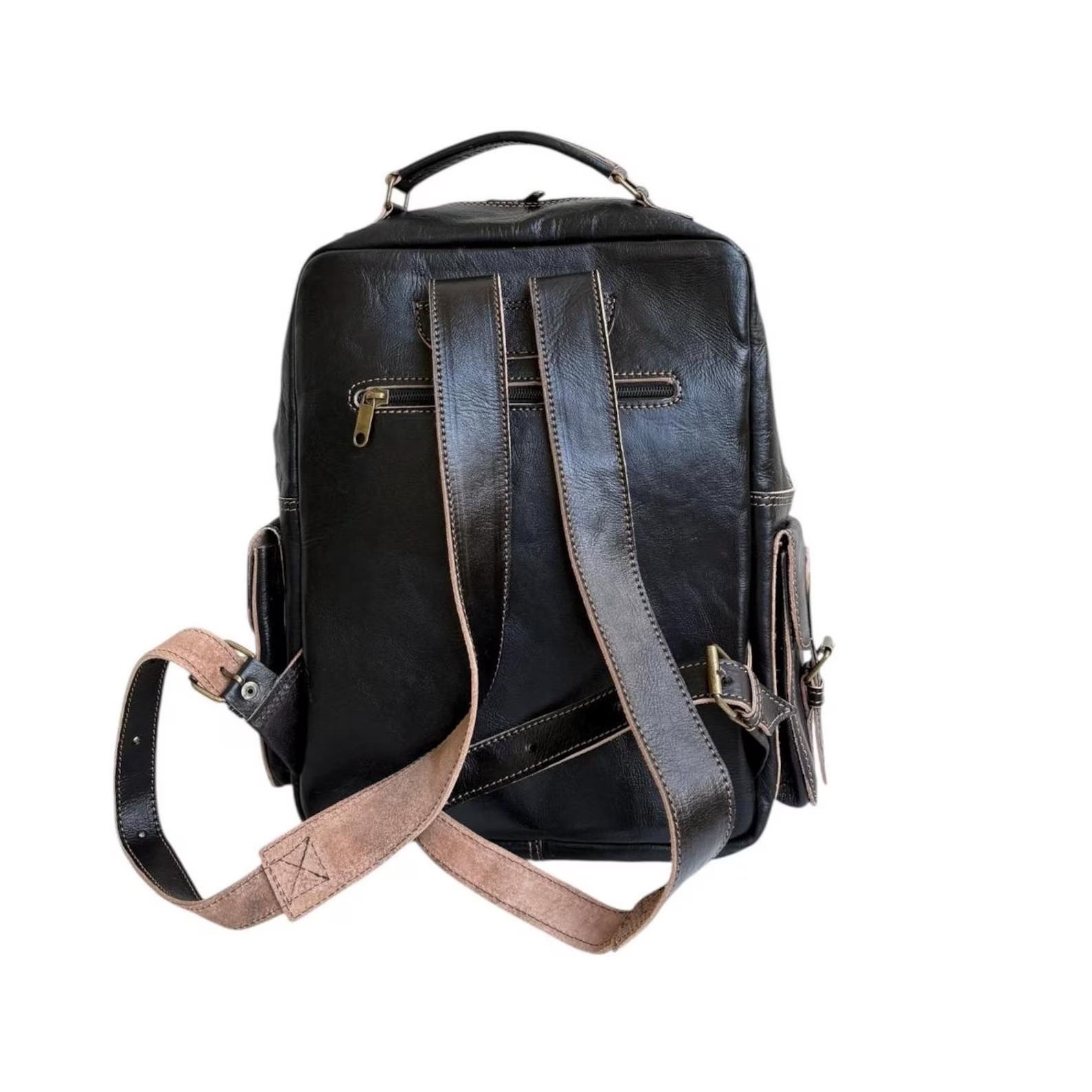 Handcrafted Genuine Leather Backpack – Black Color | 45 × 33 cm | Handmade