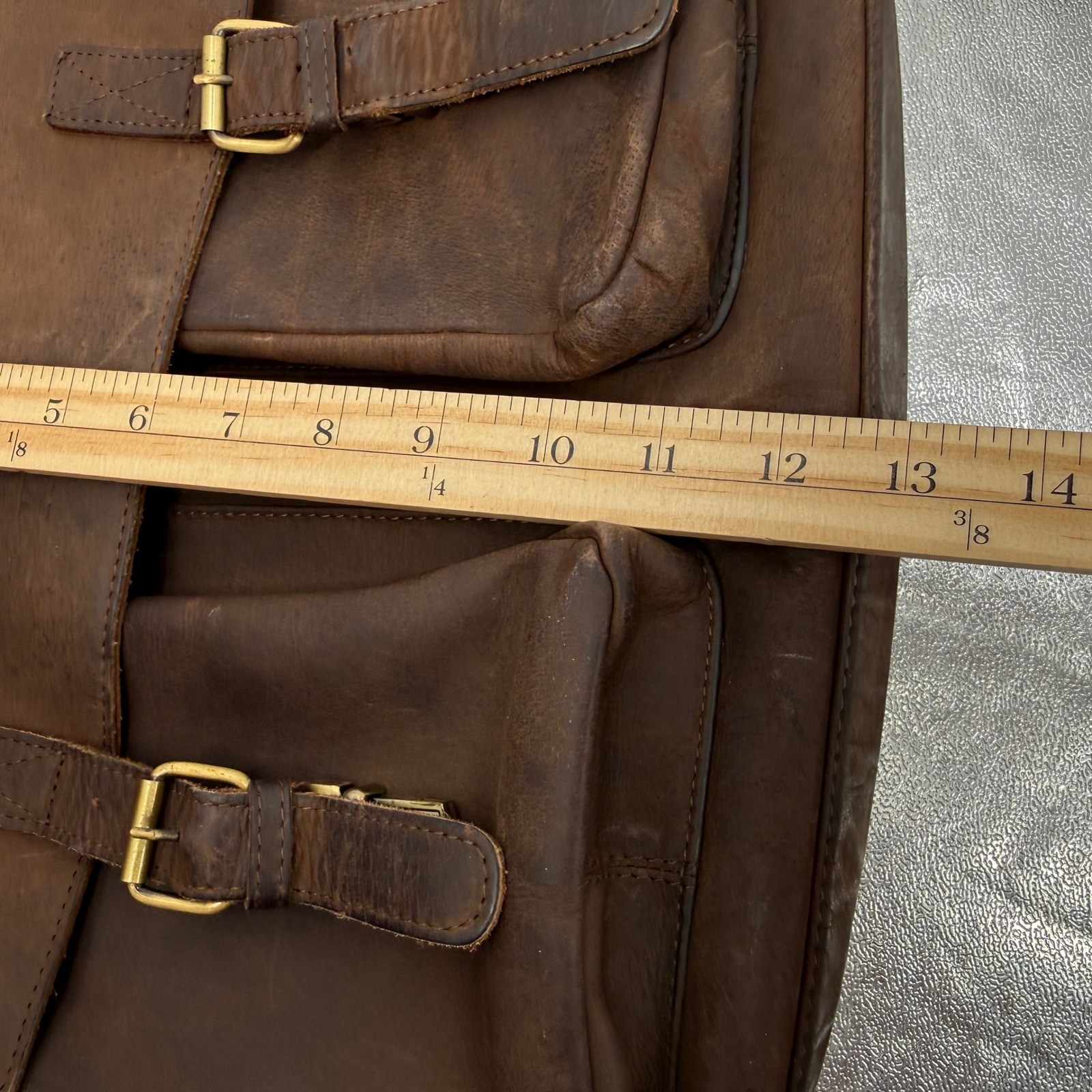 KomalC Brown Buffalo Leather Messenger Bag Satchel Laptop Briefcase Crossbody