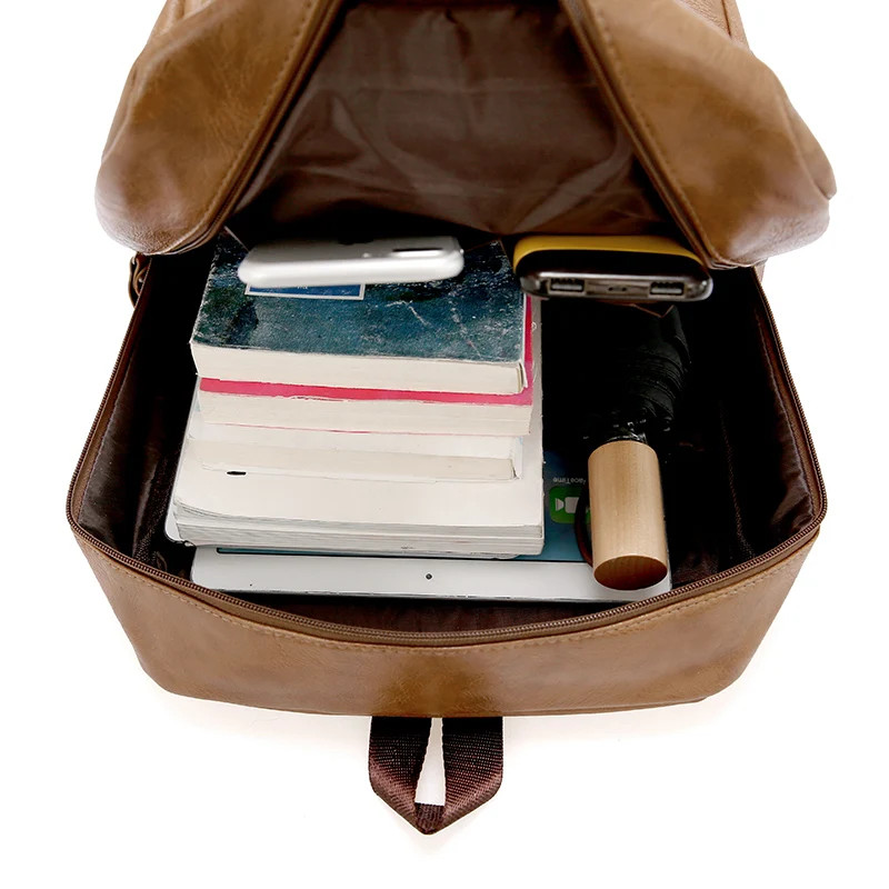 Men Backpack PU Leather Backpack Large Laptop Backpacks Men’s Mochilas Backpack