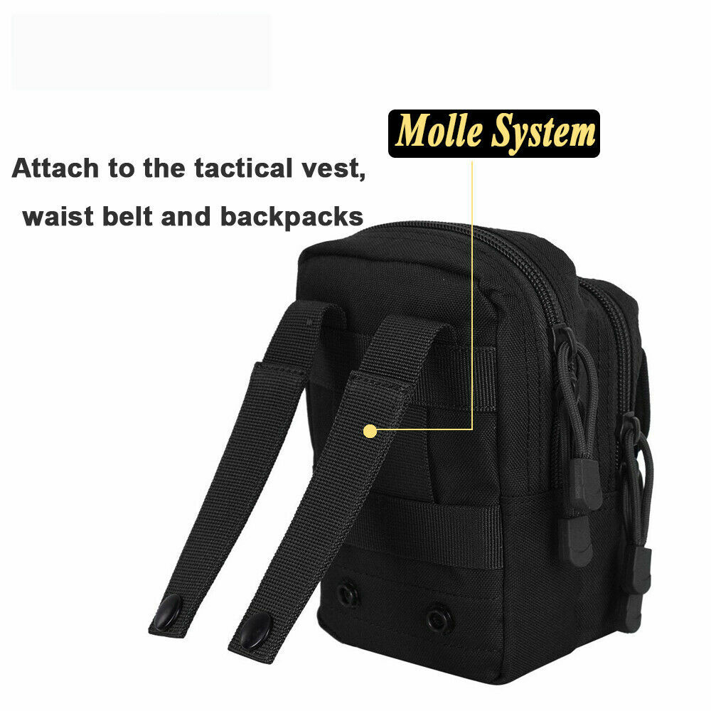 Tactical Molle Pouch EDC Multi-purpose Belt Waist Pack Bag Utility Phone Pocket