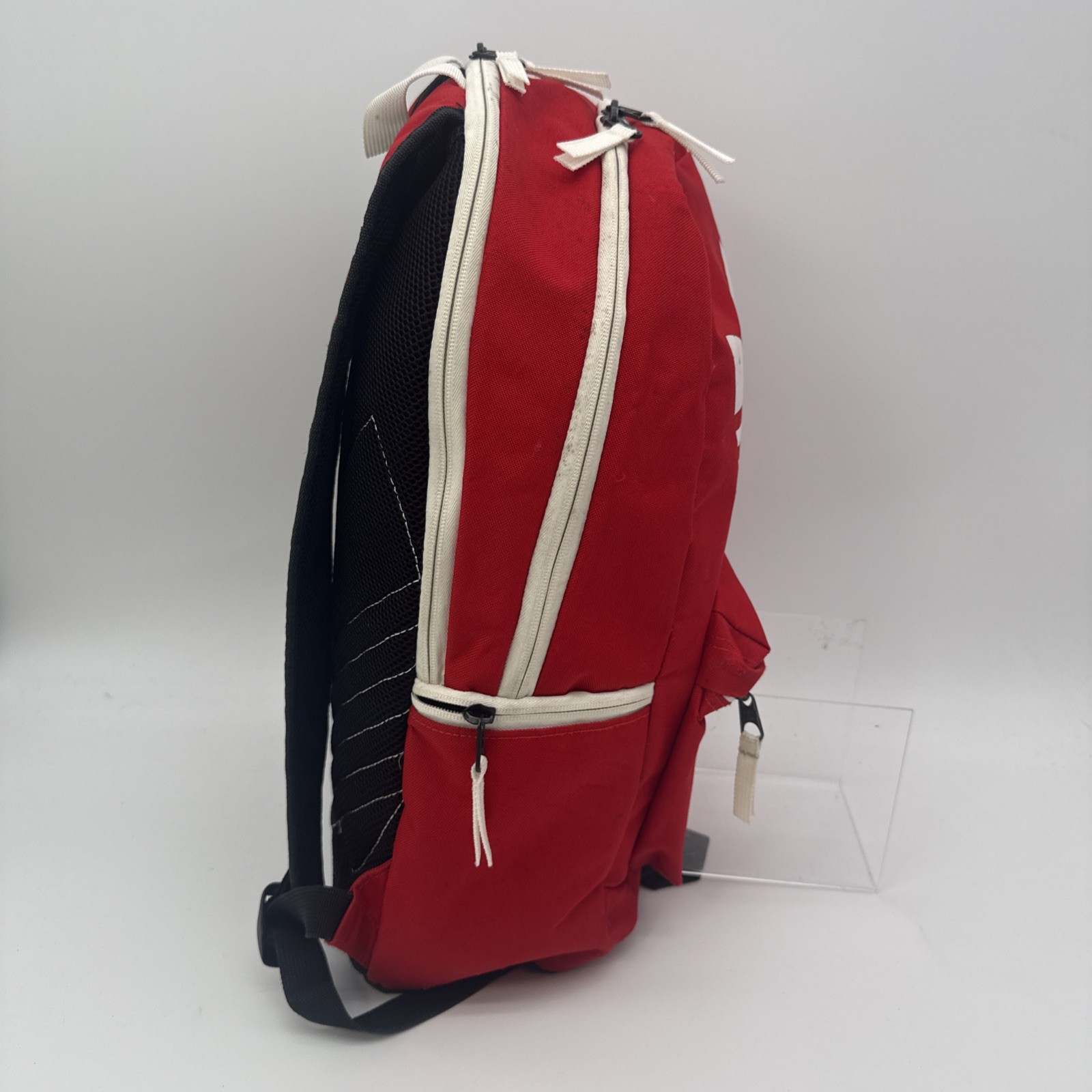 adidas Trefoil Logo Backpack School Book Bag Gym Equipment Pack Red Medium Size