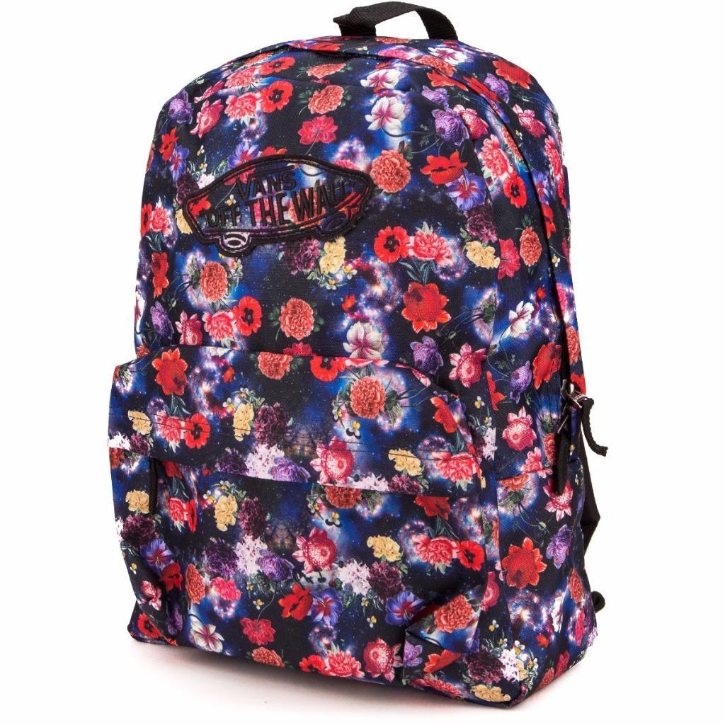 Vans Realm Classic Patch Galaxy Floral Print Backpack Bookbag New NWT