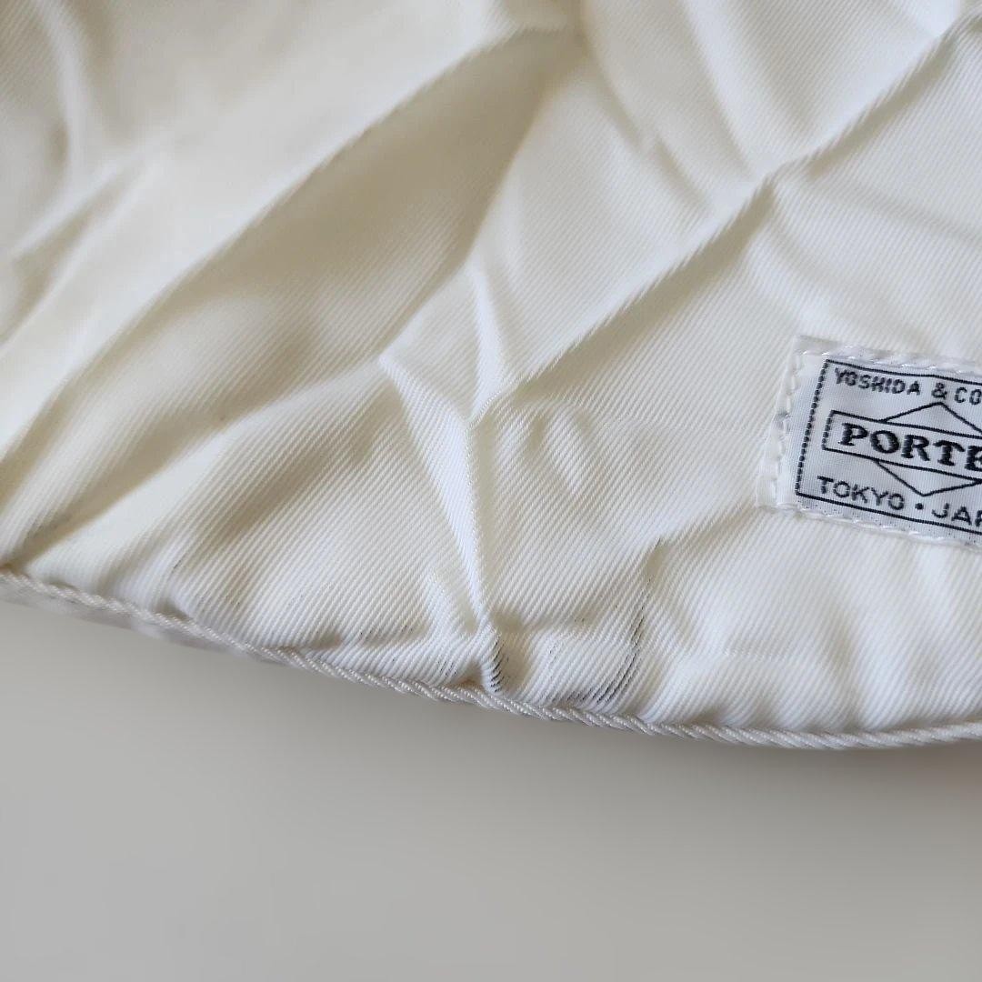 Authentic PORTER Yoshida Shoulder Bag 23cm x 40cm White Nylon Damaged