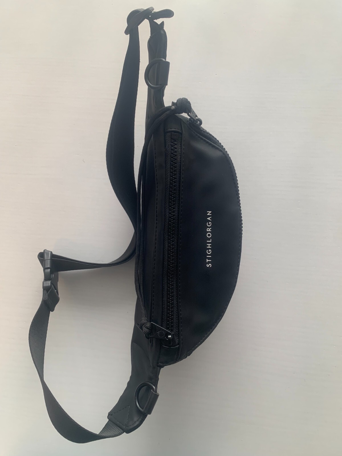 Stighlorgan CRT Sling Bag in Black Leather