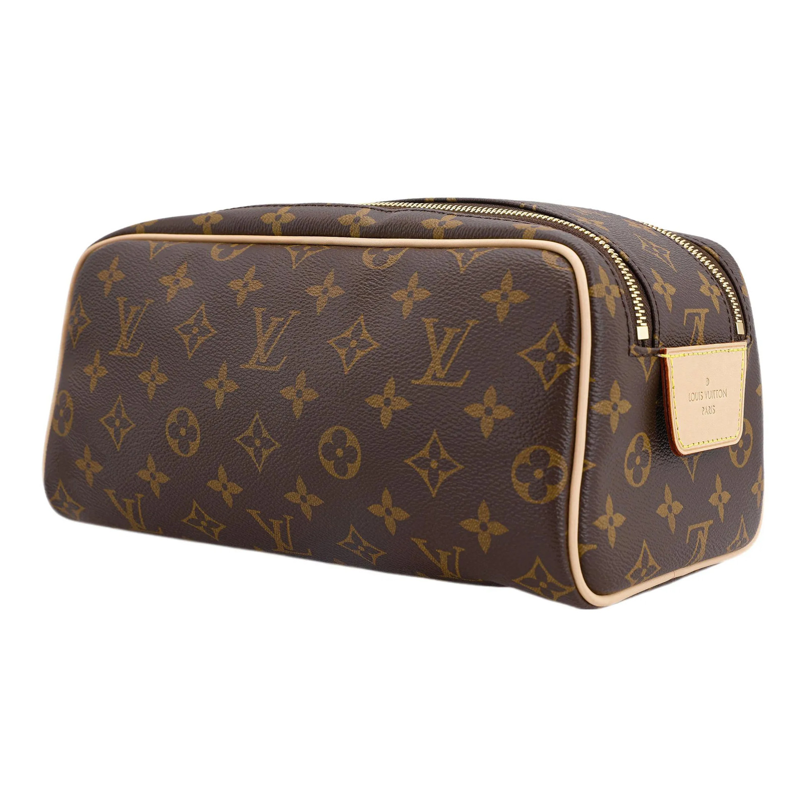 LOUIS VUITTON Dopp Kit Canvas Leather Toiletry Bag Men’s Brown 11×5.9×6.5 in
