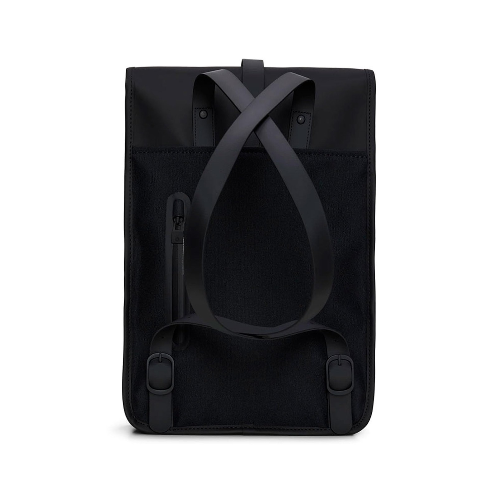 Mini Black Waterproof Backpack Durable Pu Fabric For Urban Travel And Commuting