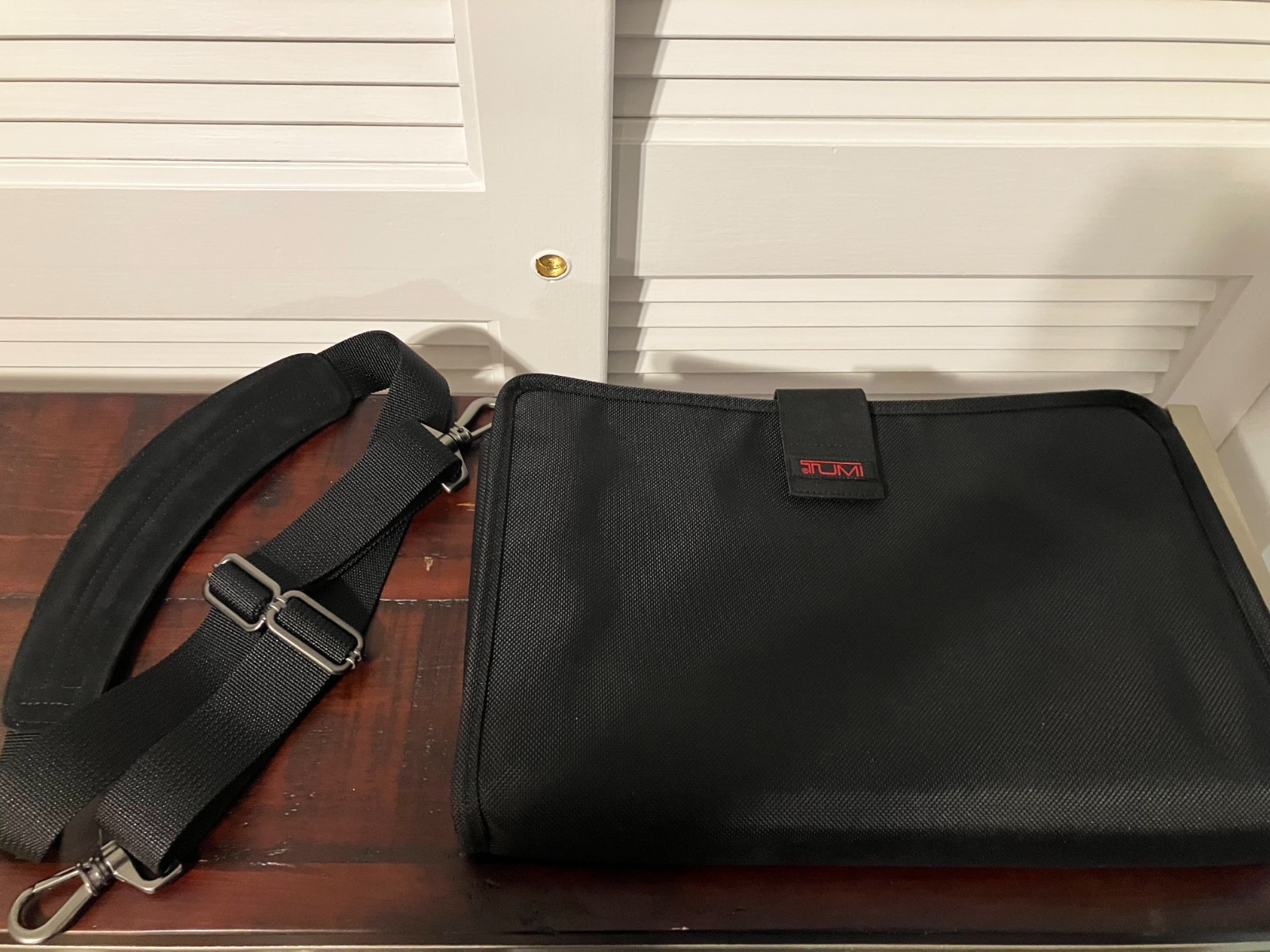 TUMI Alpha Black Ballistic expandable Laptop Business Briefcase 26041D4