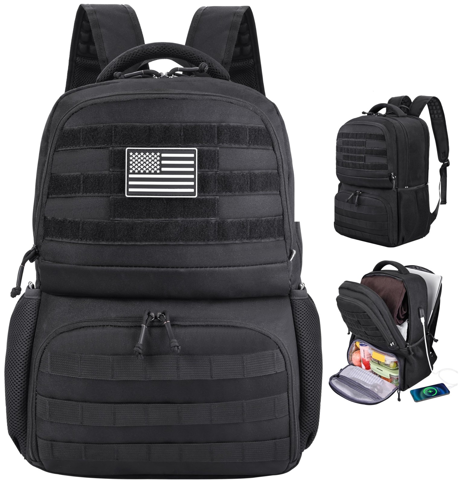 Laptop Lunch Backpack for Men, Tactical Inspired Utility Anti-Theft Work Bag …