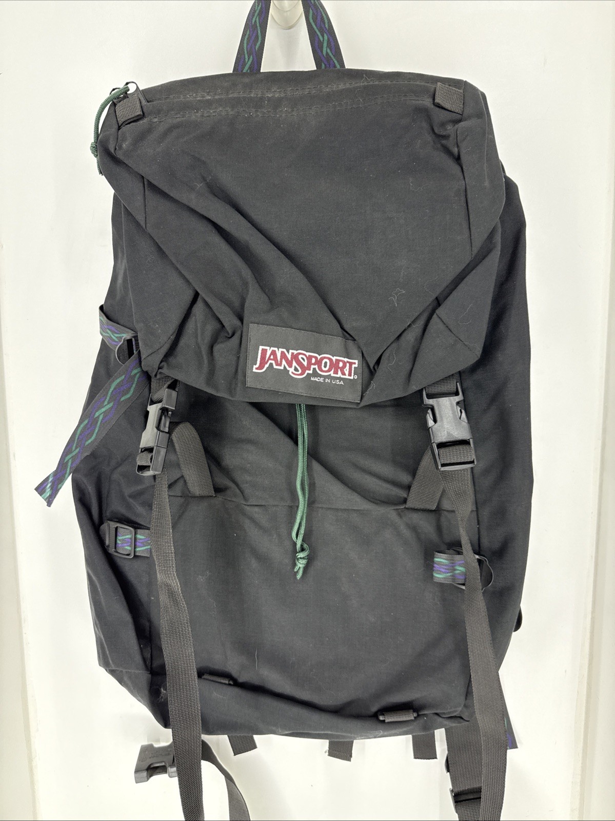 🔥True Y2K Jansport USA Top Loader Backpack, 21″ Black 90s