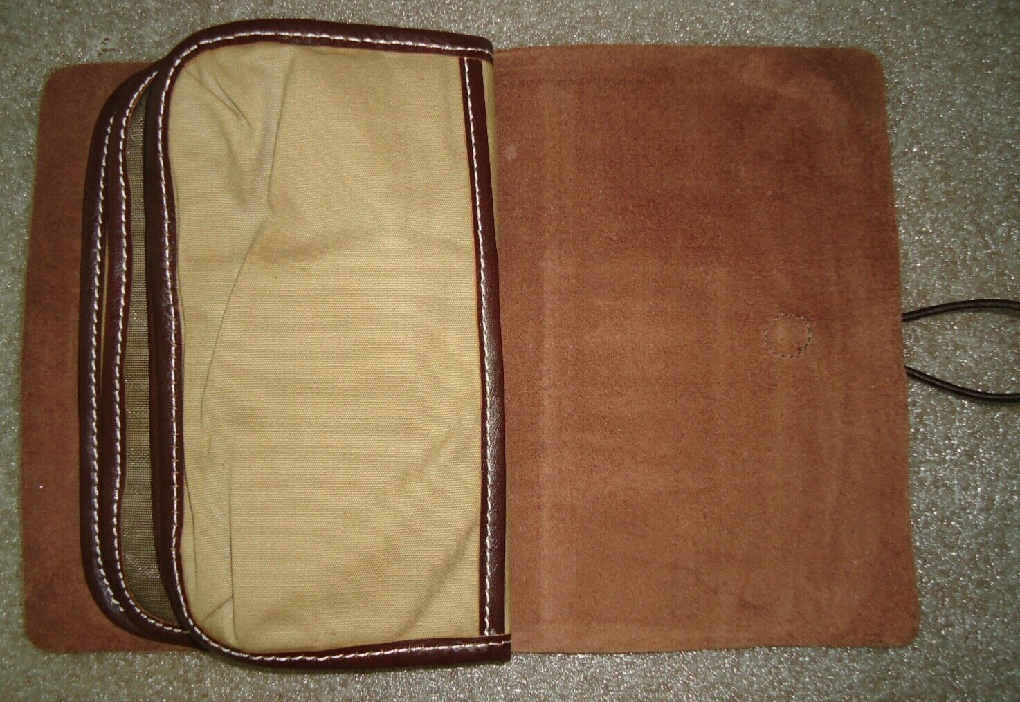 LINSHI TASKS Men’s Brown Leather Button Clutch Bag Size-8.5x6x2 in