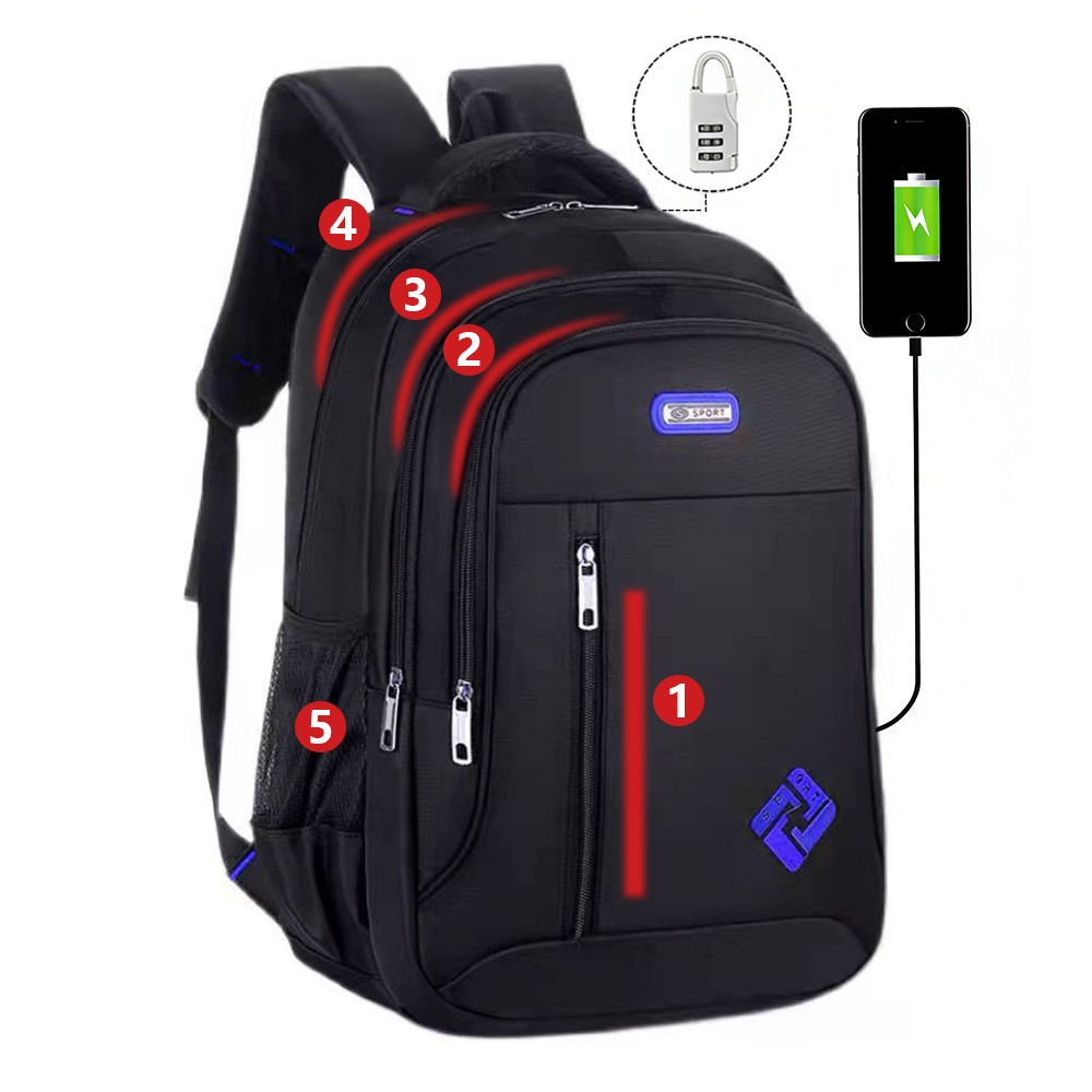 18″Anti Theft Extra Large Laptop Backpack USB Travel School Business Bag For Men