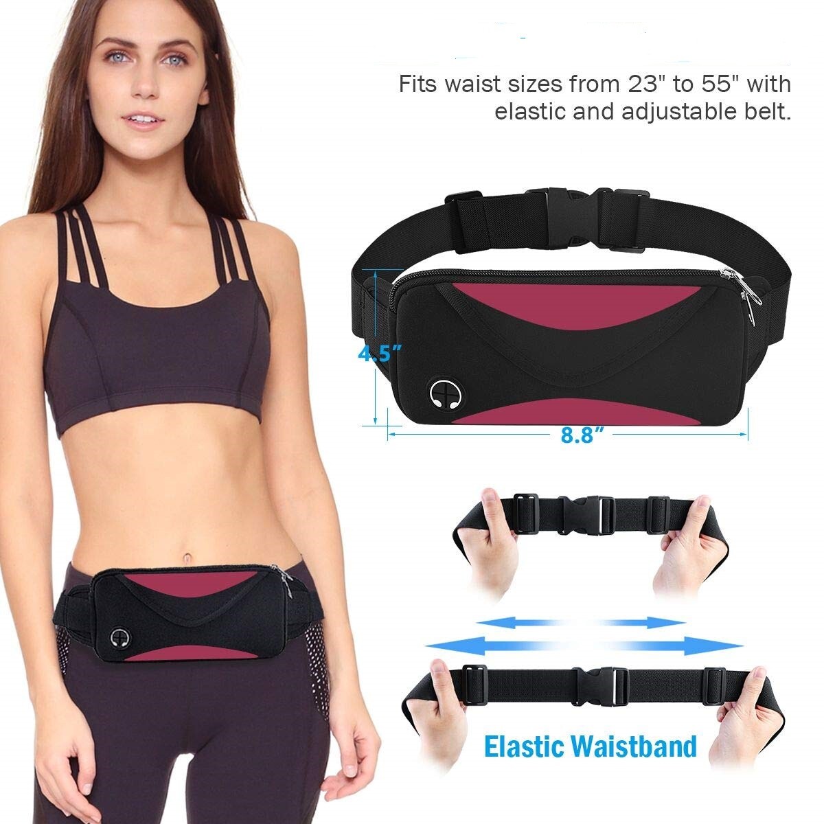 Adjustable Running Belt Waist Pack – Water-Resistant Sports Fanny Pack, Unisex