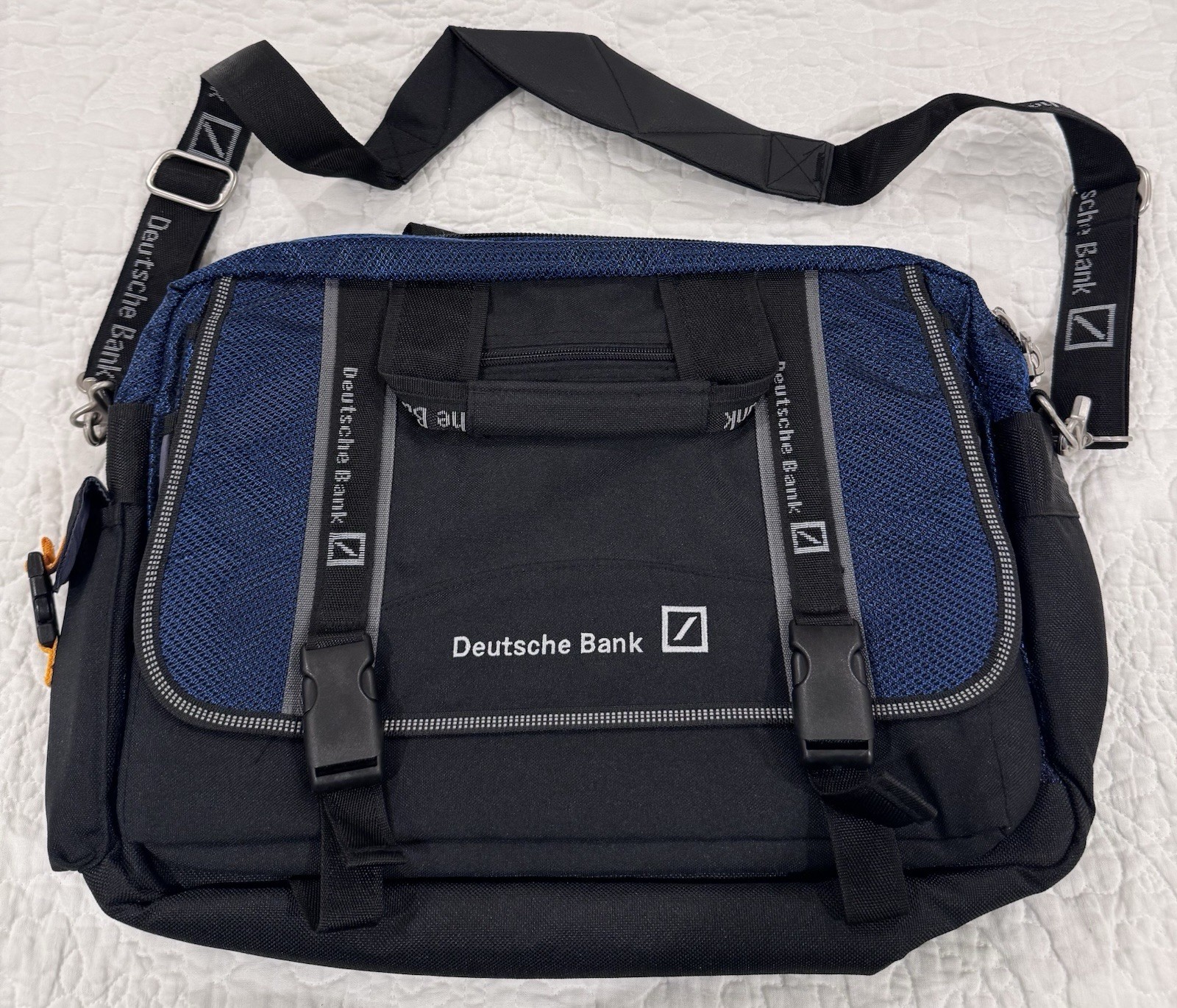 Deutsche Bank Messenger Bag Laptop Shoulder Briefcase Black Blue Wall Street