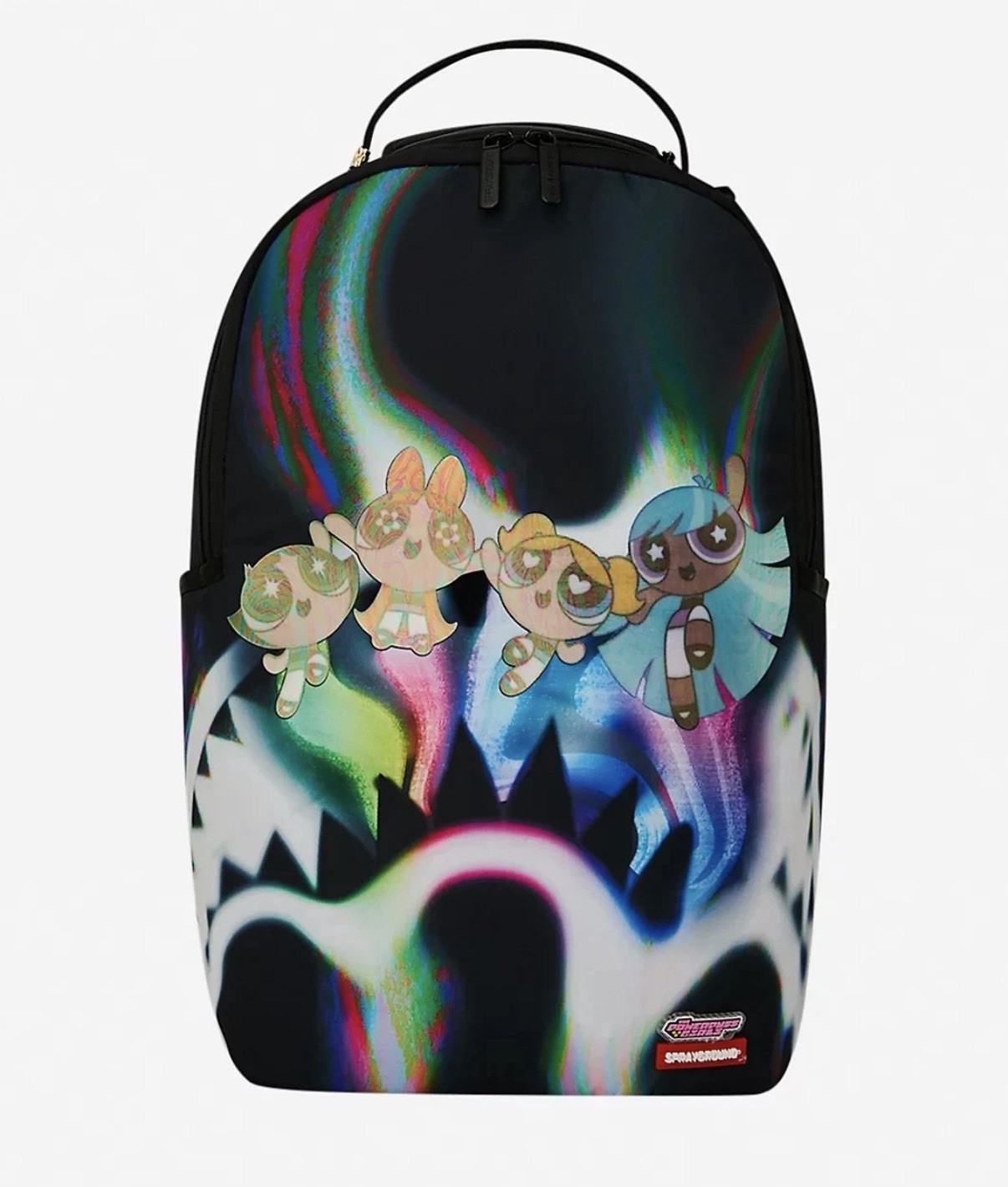 Sprayground x PowerPuff Girls Rainbow Halo Backpack New Large Black Bookbag