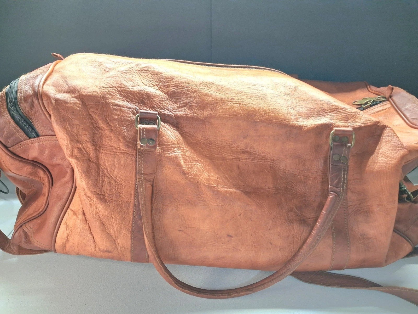 Komal’s Passion Leather 32″ Duffle Bag Adjustable Strap Multi Pocket