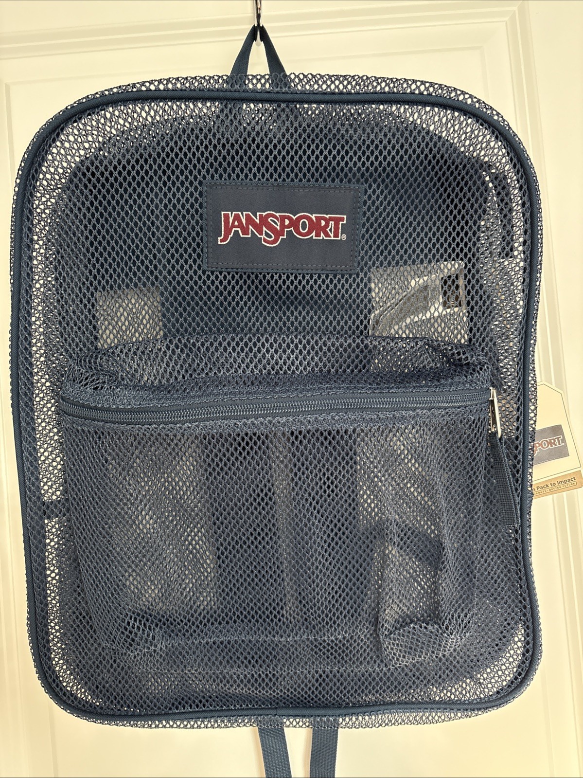 JanSport Mesh NAVY Pack See Through Backpack NWT