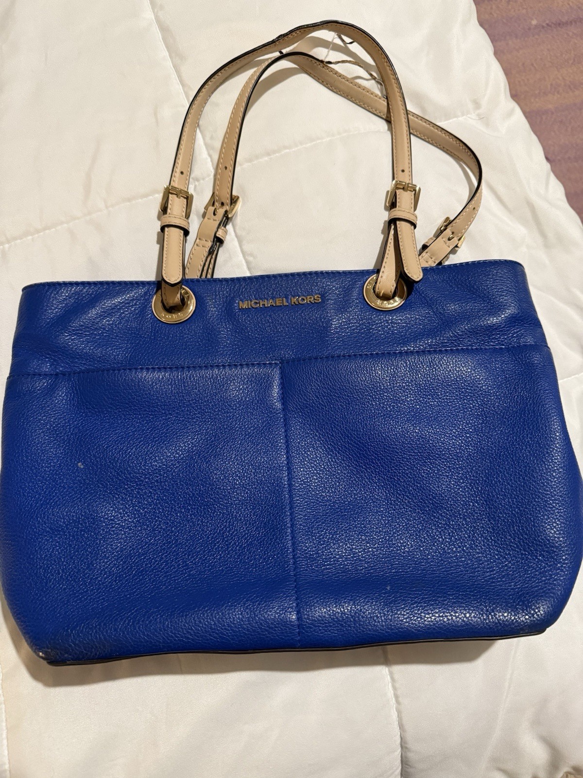 Michael Kors Voyager Royal Blue Saffiano Leather Shoulder Tote Bag