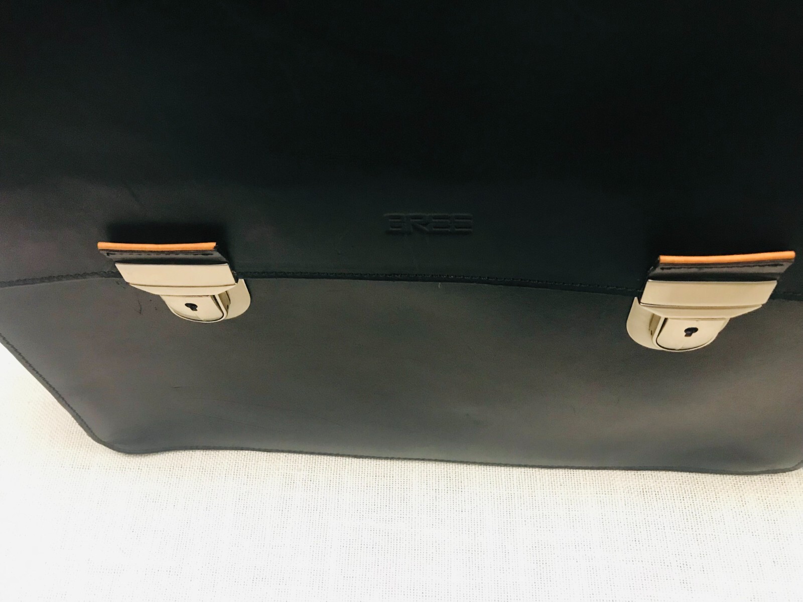 ORIGINAL BREE Heavy Black Leather Briefcase / Satchel / Portfolio – GERMANY