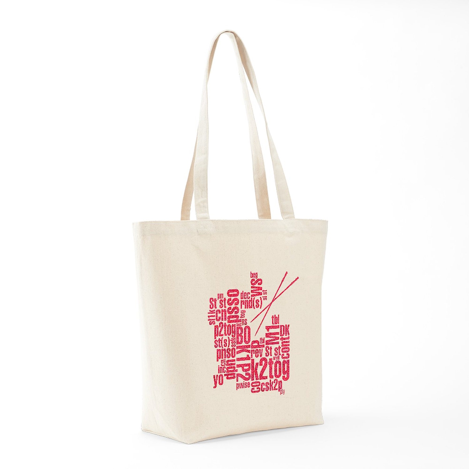 CafePress Knitting Abbreviation Cloud Tote Bag (665579956)