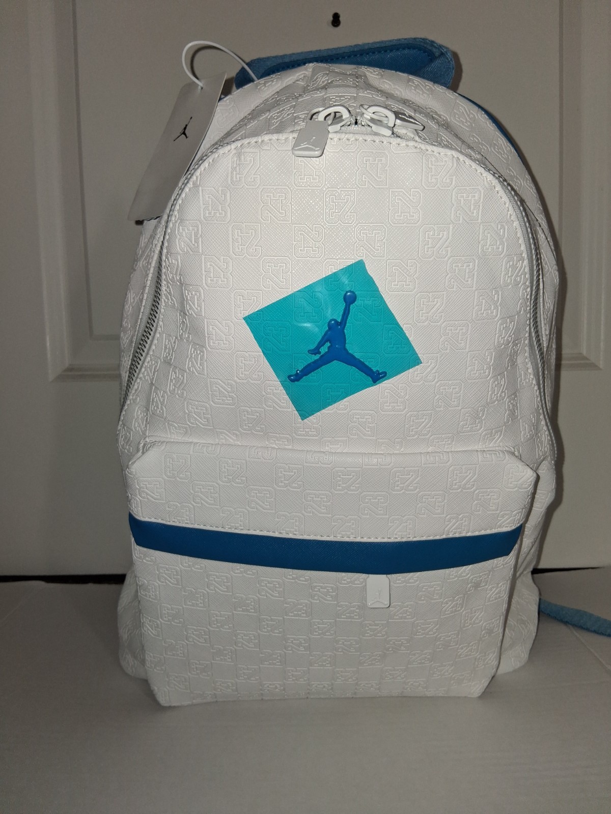 New Authentic Jordan Monogram Jumpman Backpack White Leather