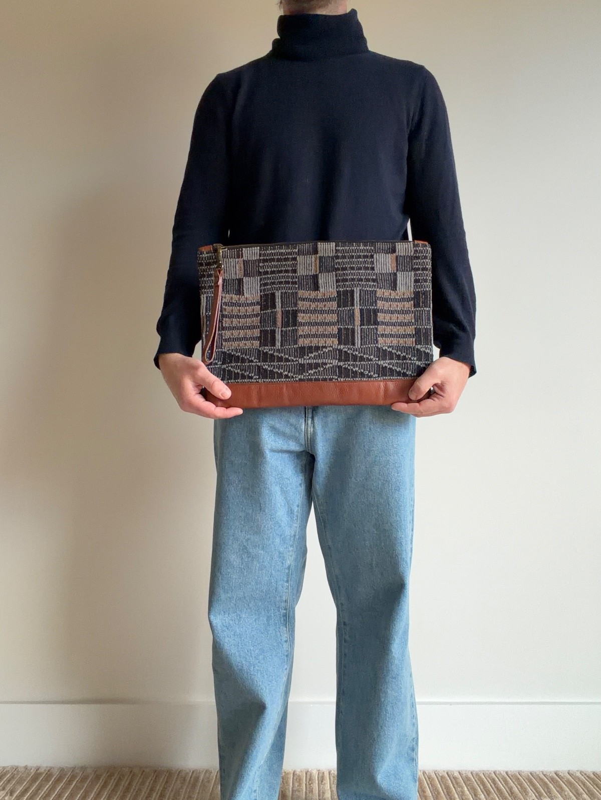 Missoni Multicolored Knit, Leather, And Canvas Clutch Bag | Unisex