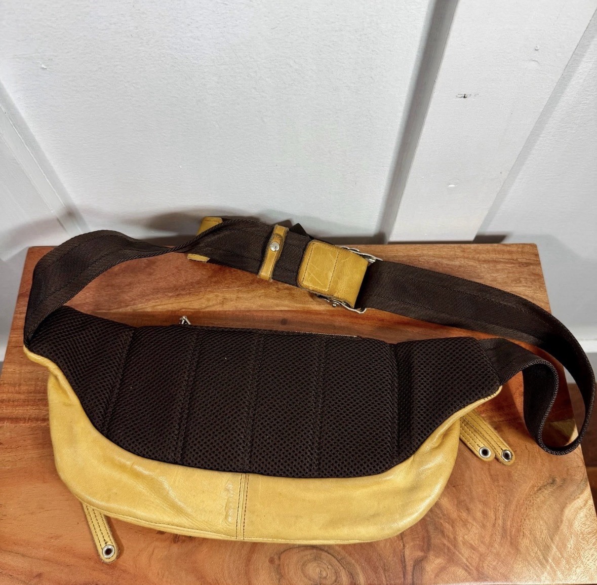 Master-piece MSPC Yellow Leather Sling Bag Waist Pack Made in Japan