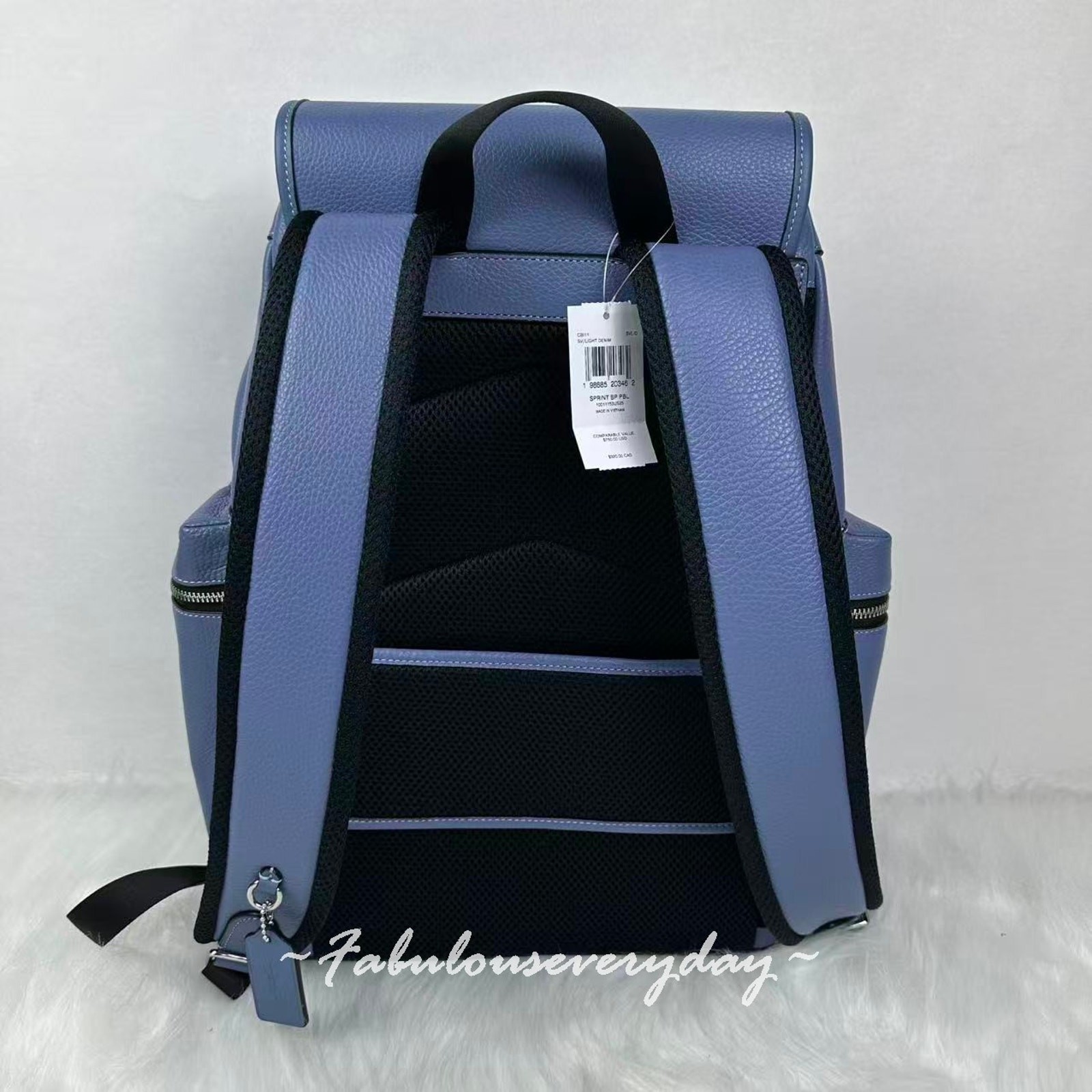 Coach Men’s Sprint Backpack In Leather/Silver/Light Denim CBI11 NWT