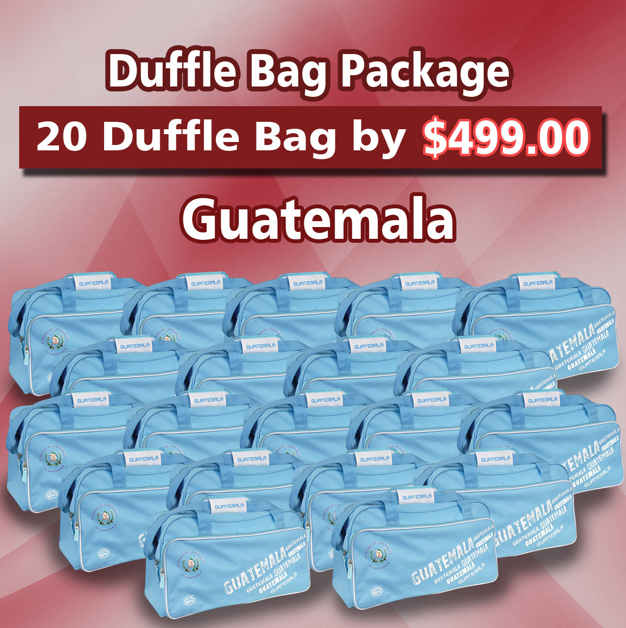 20 Duffle Bag Package Guatemala Color Blue by Arza Soccer(Team Bag)