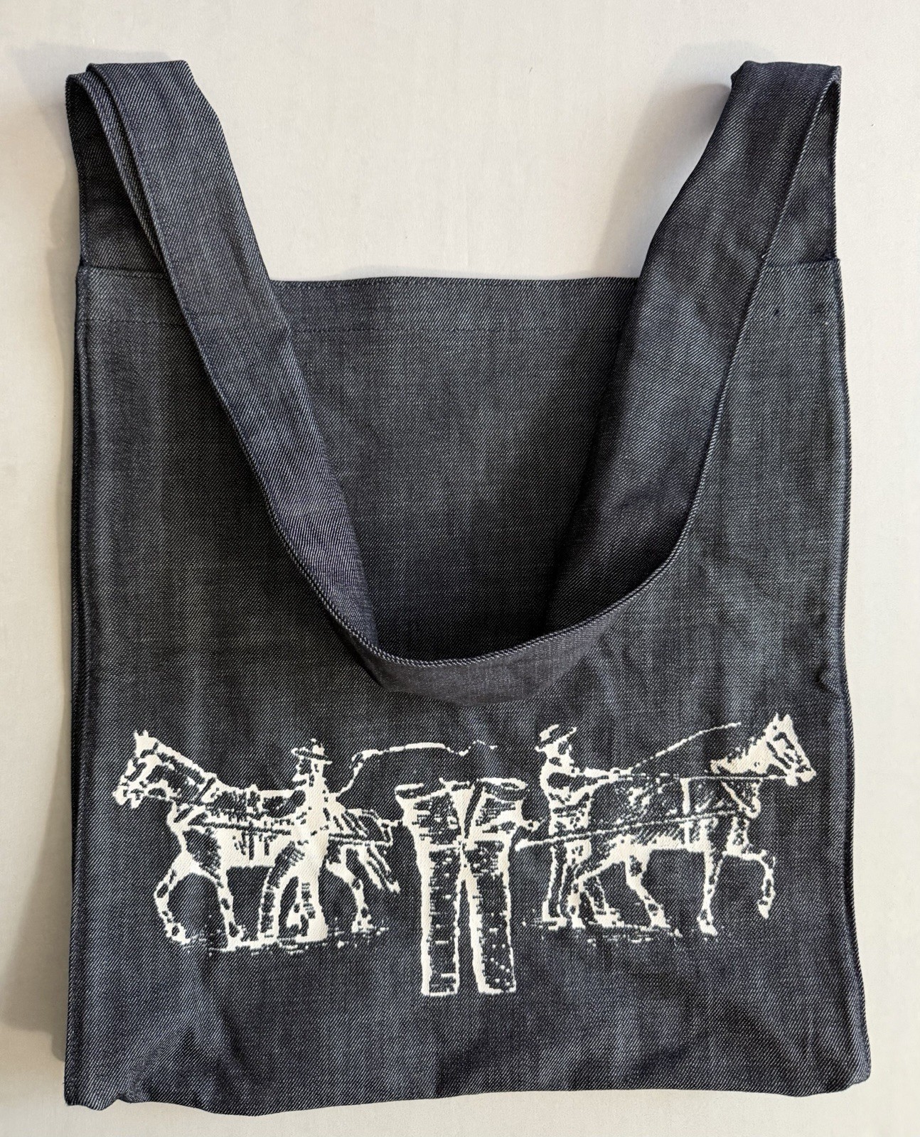 Levis Capital E Cotton Denim Messenger Bag Open Tote