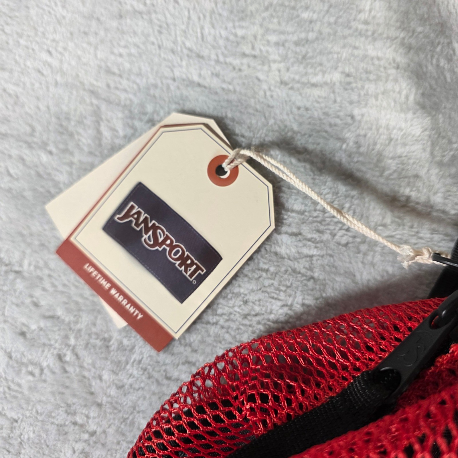 JanSport Mesh Pack Backpack High Risk Red See Through School Sports NWT