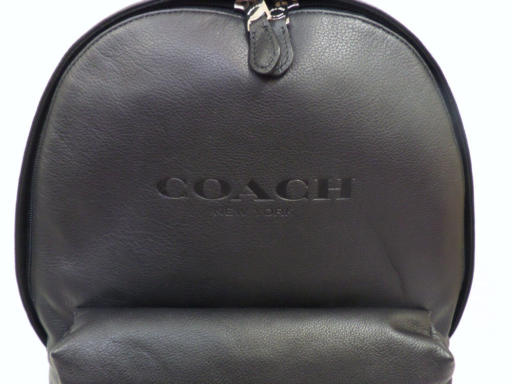Coach Charles Black Pebbled Leather Laptop Backpack Work Travel NWT $550 F24650