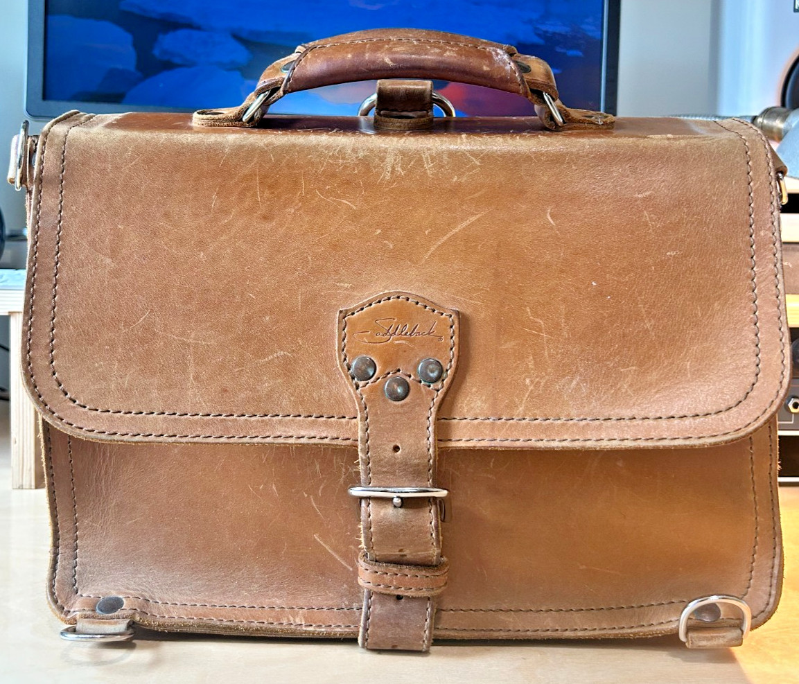 Saddleback Leather Crossbody Briefcase with Shoulder Strap