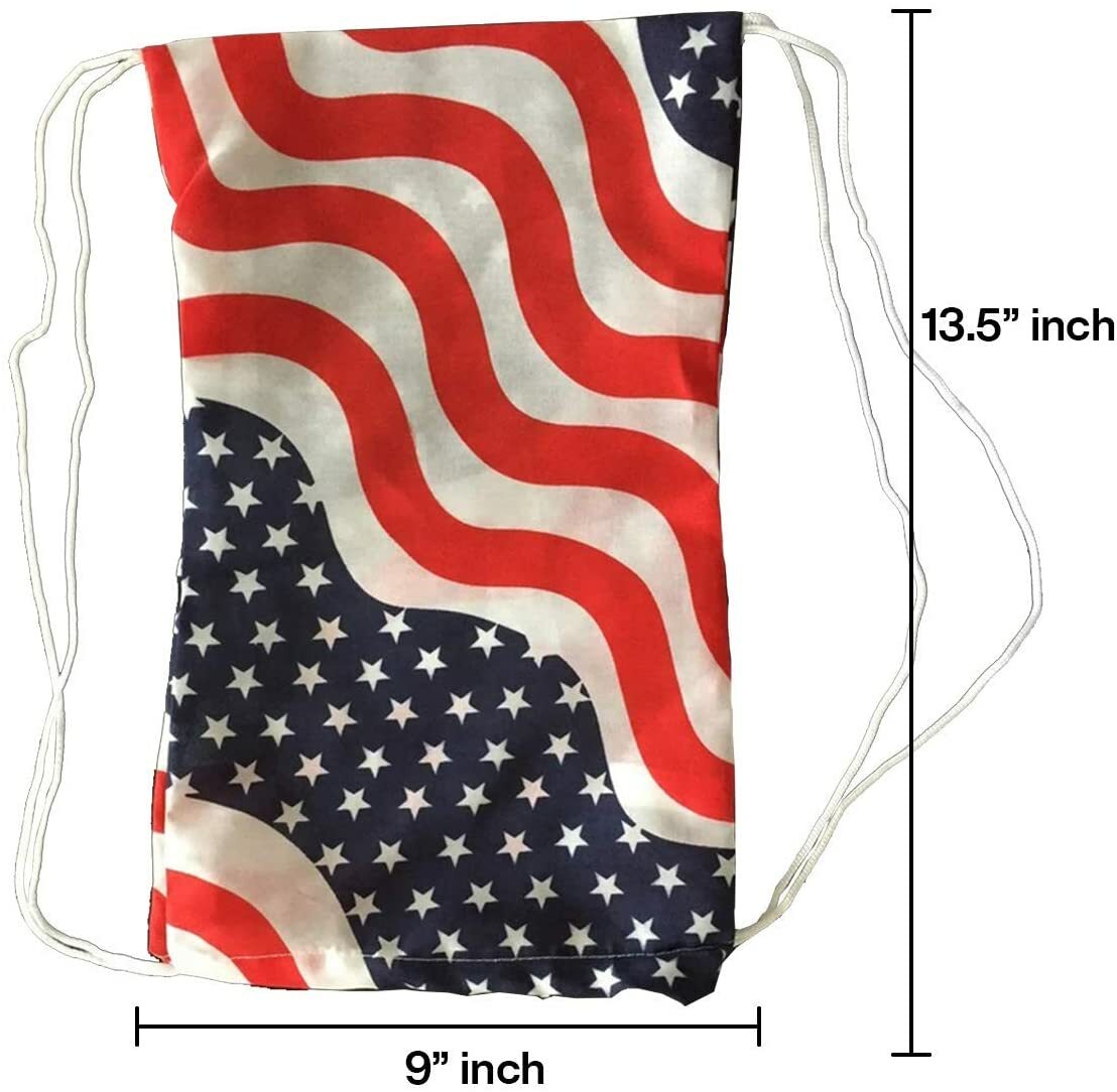 BOGO American Flag Bag Draw Lightweight Backpack Back pack unisex school USA