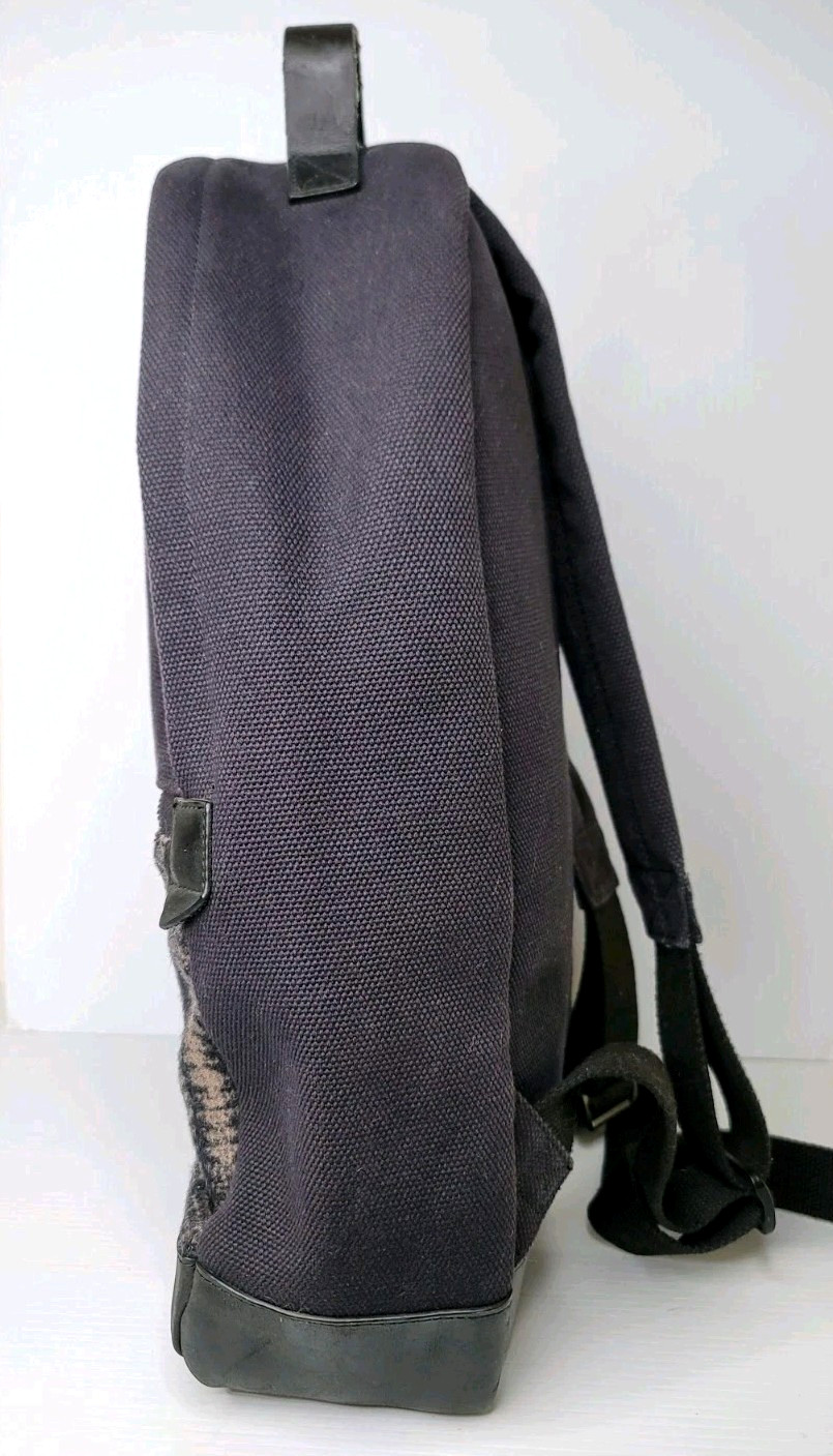 Pendleton Harding Black Wool Canvas Backpack Large Bag 18″