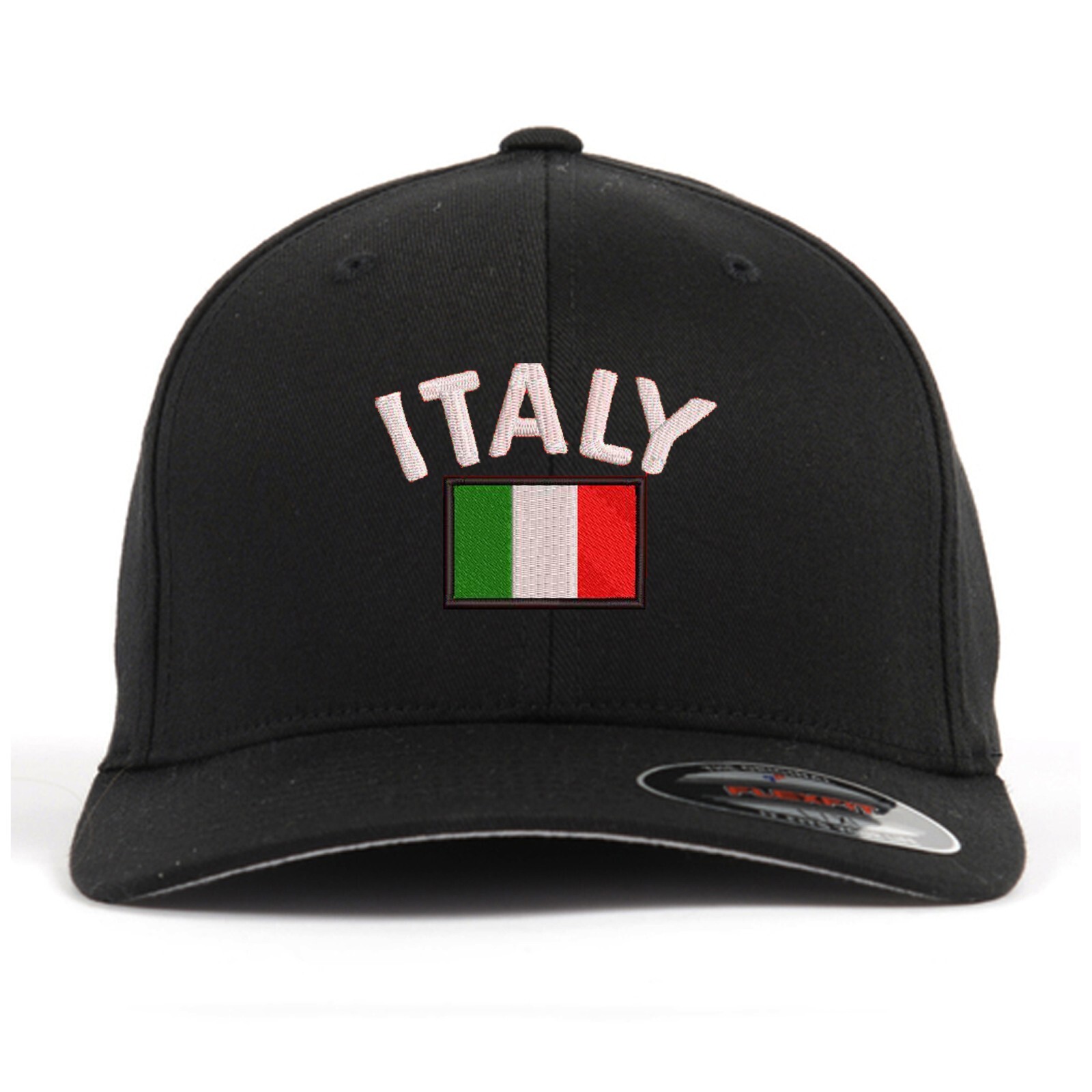 Italy flag embroidered flexfit flex fit baseball cap, National flag cap
