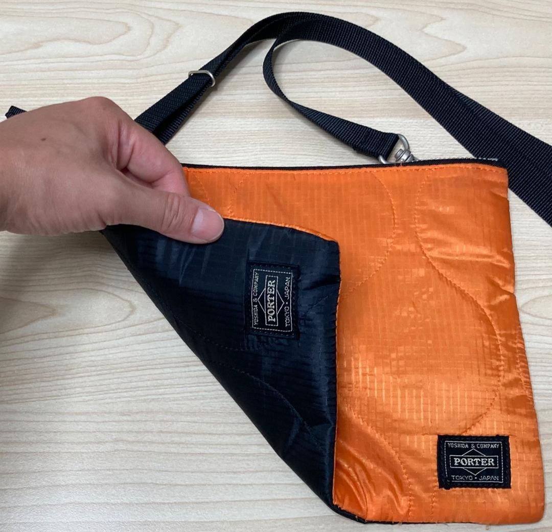 PORTER GOOD OL’ Collaboration Reversible Sacoche Bag (Orange & Black)