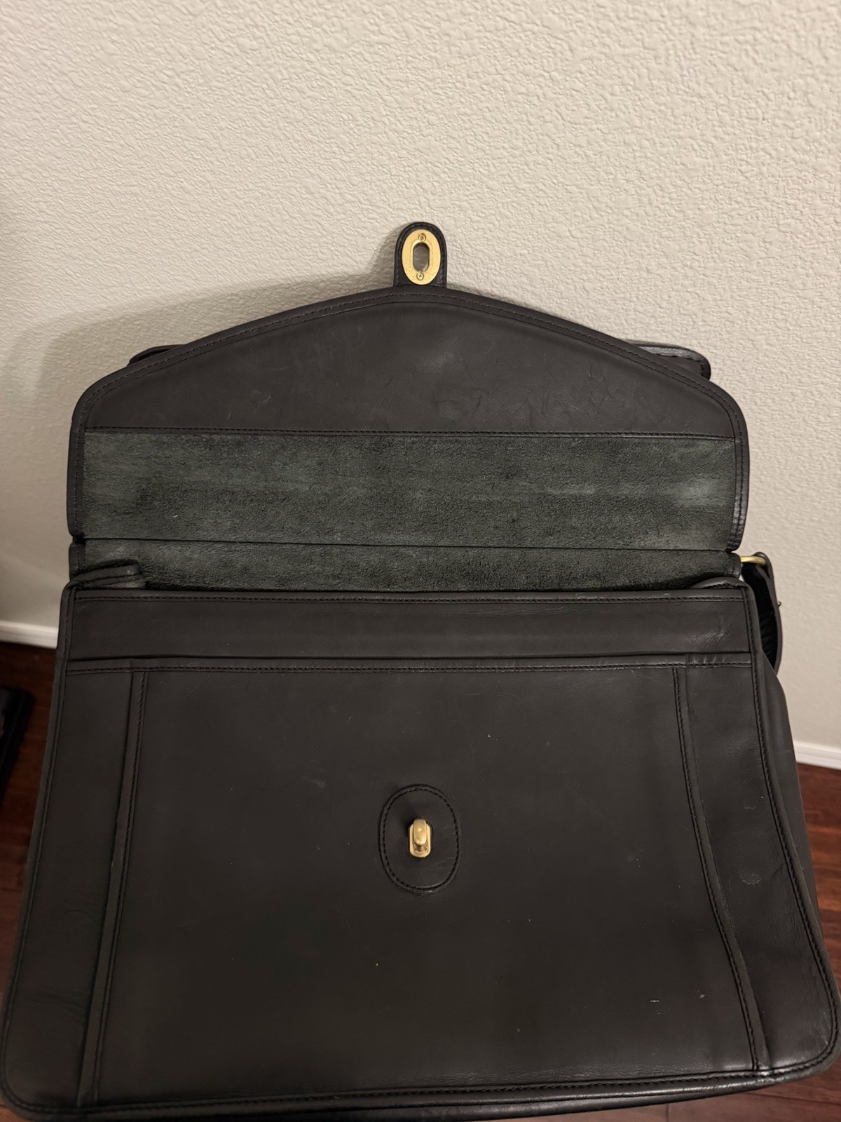 Vintage Leather Briefcase Messenger Bag