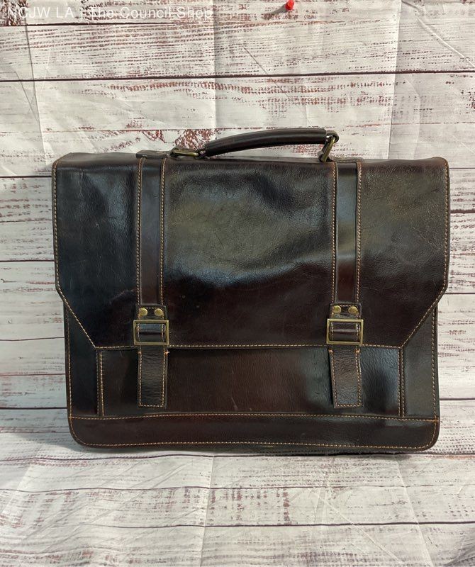 Wilsons Leather Dark Brown Briefcase Messenger Bag Leather