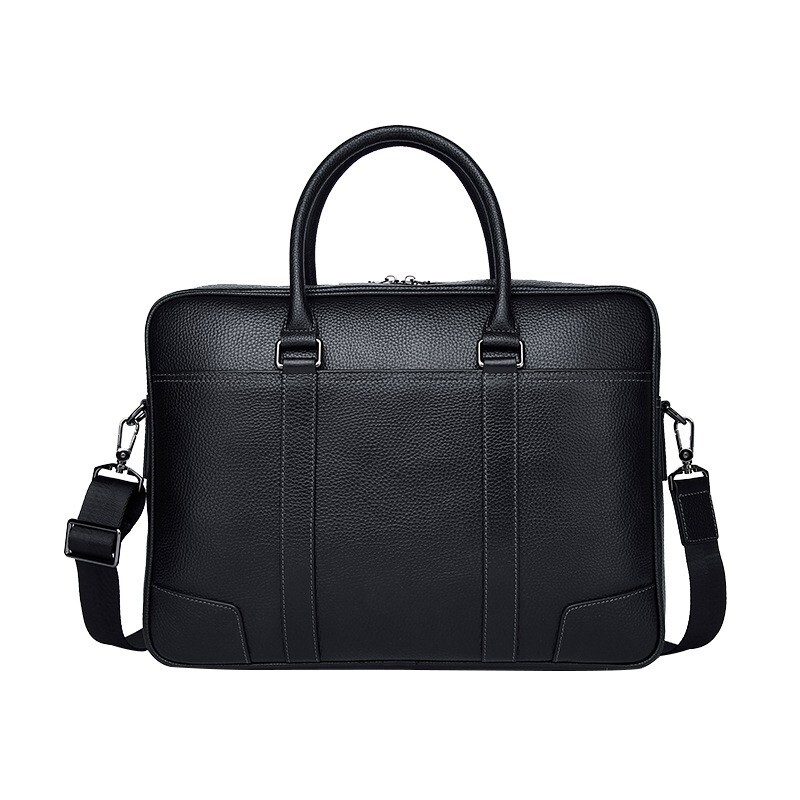 Large capacity men cowhide handbag 15-in laptop computer bag business briefcase