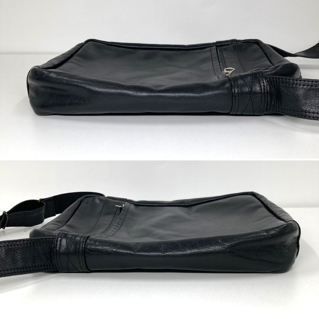 Authentic PORTER Shoulder Bag SQUARE Black 31cm x 23cm x 5cm Used Damage