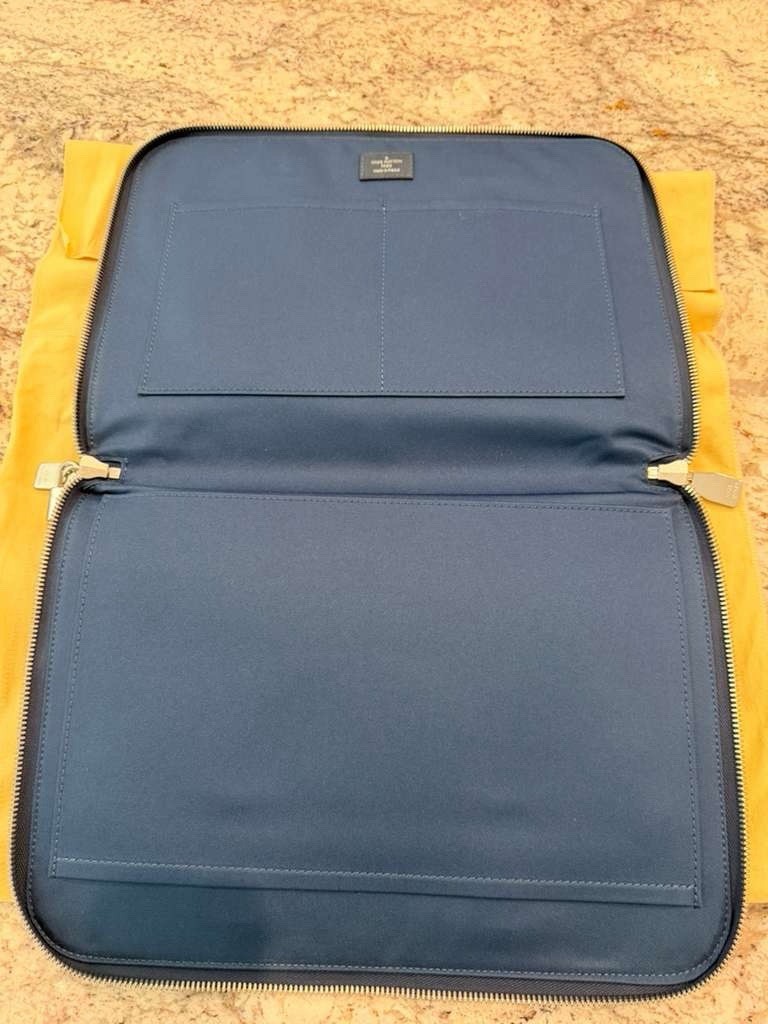 Louis Vuitton Blue Zip Lockable Briefcase Document Case Men’s Business Bag