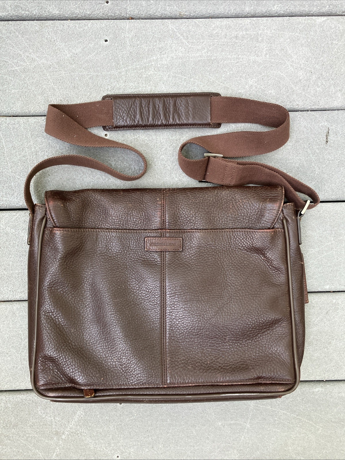 Johnston & Murphy Brown Leather Messenger Bag