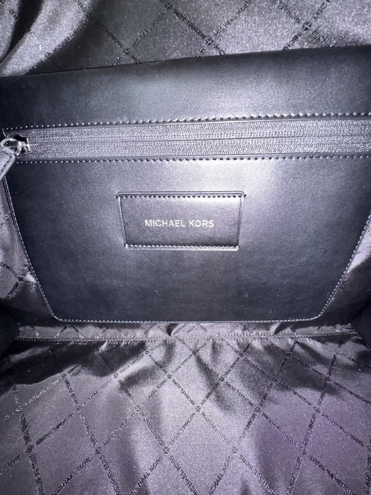 MICHAEL KORS COOPER XL COMMUTER STRUCTURED TOTE SHOULDER BAG NATURAL BLACK