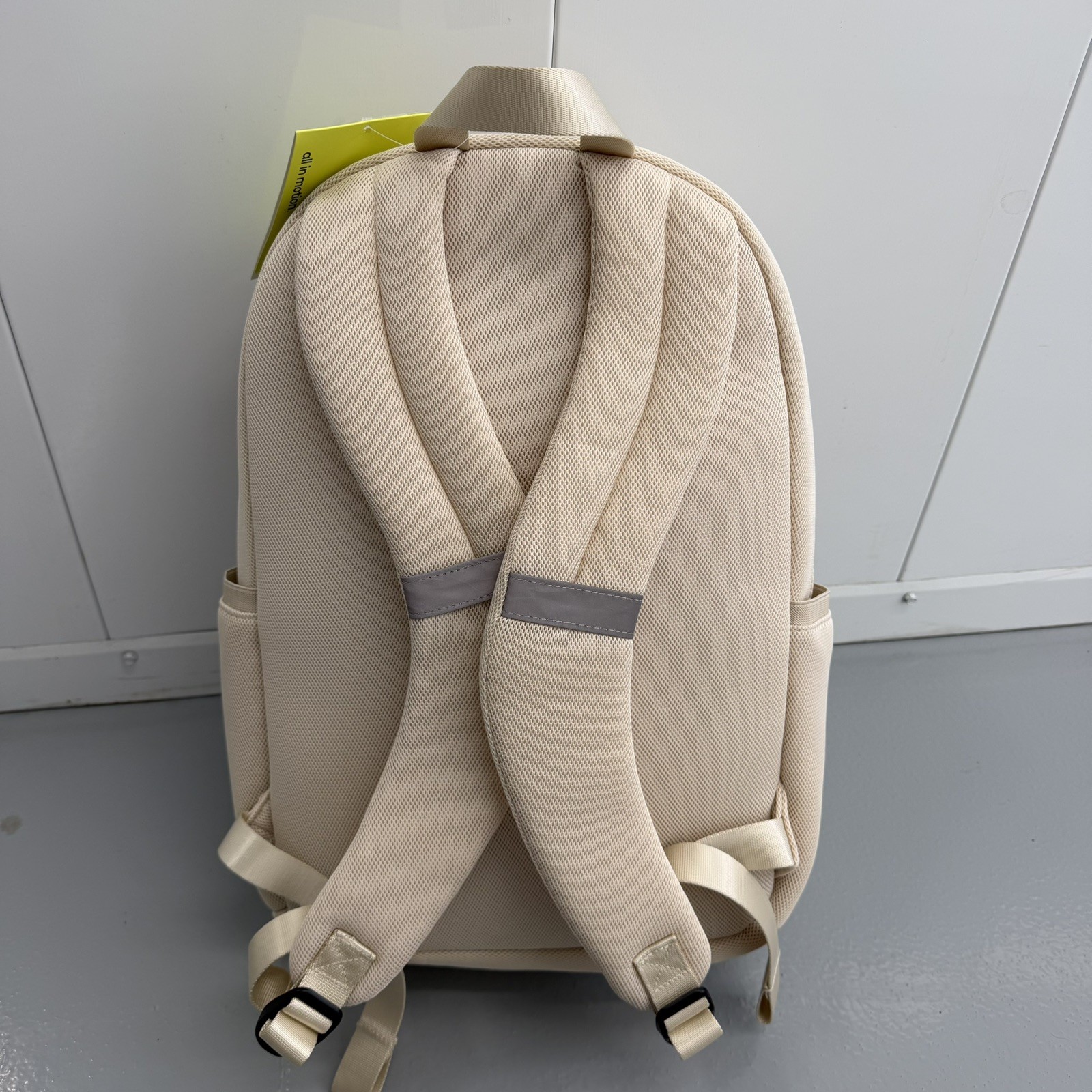 Air Mesh Backpack – All in Motion – Cream – 17”x12”x7” w/laptop pocket – New